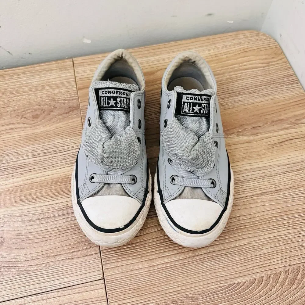 Converse Chuck Taylor All Star Maddie Glitter Gray Shoes Girls Size 13